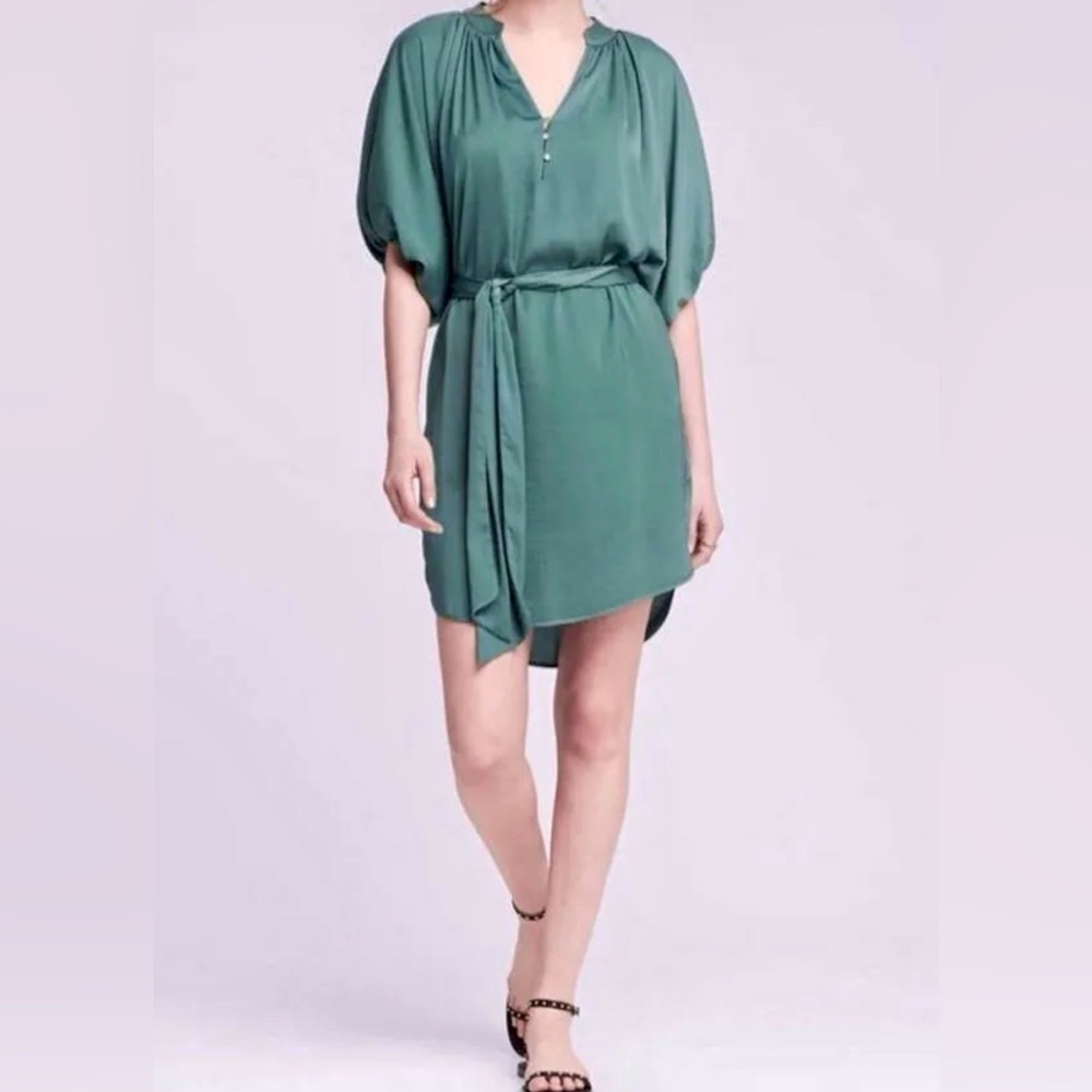 Banana Republic Drapey Elbow-Length Shirt Dress w/ Batwing Sleeves & Tie-Belt